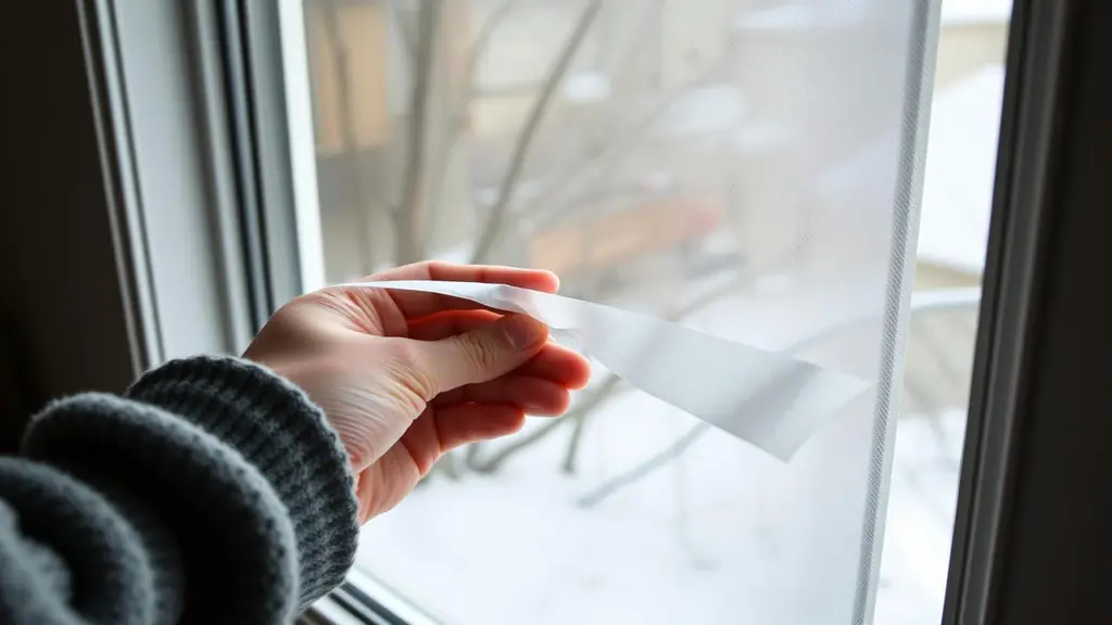 Homeowner holding a thin tissue near a window sash to check for a draft