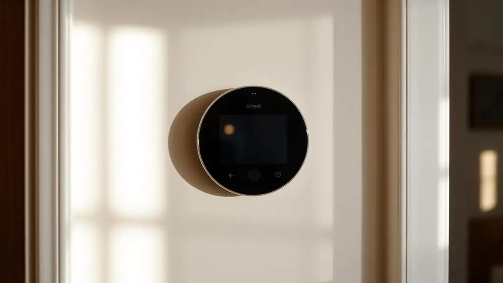 Wall thermostat showing an indoor temperature above the cooling setpoint