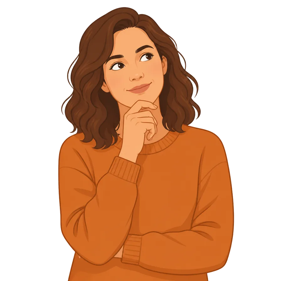 Illustration of a homeowner thinking about a problem in her house