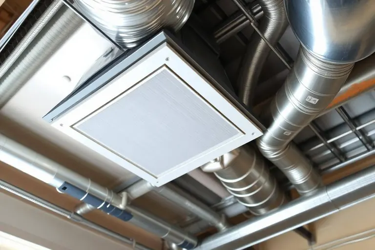 Residential ductwork and a ceiling vent register